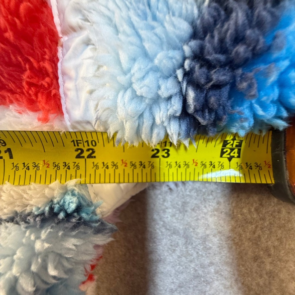 JoyLab Womens Multi Color Striped Sherpa Fleece Quarter Zip Hoodie Jacket M - Picture 9 of 10
